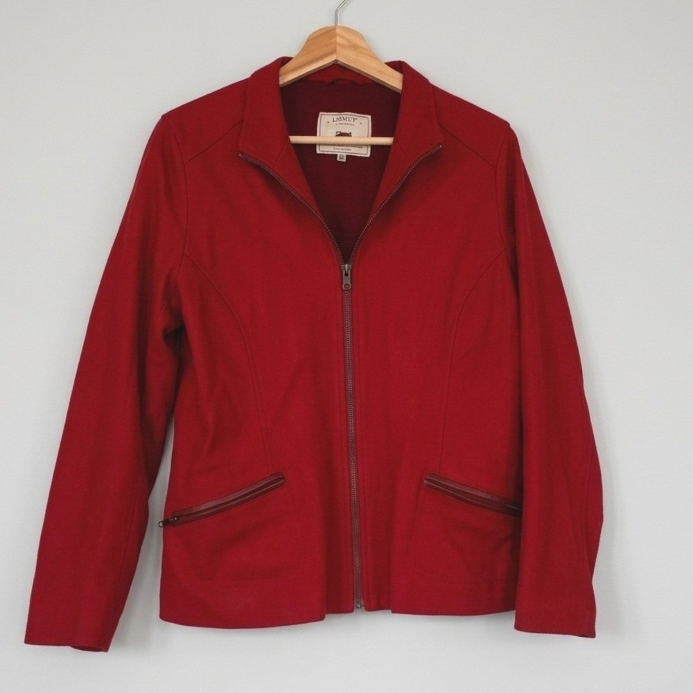 Misuri Firenze Red Italian Leather Jacket Full Zip Arte del Cuoio Size 40